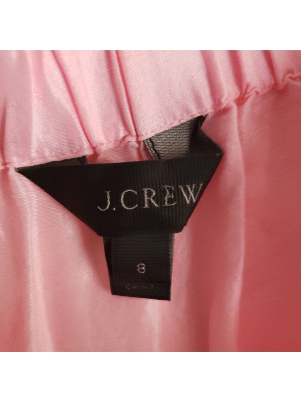 J Crew Pink Silk Blouse 8 Off-Shoulder Top w Bow Tied Sleeves - Picture 2 of 12